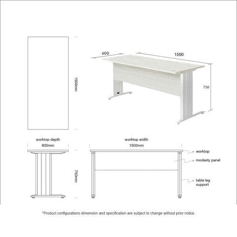 DCOA Rectangular Writing Table
