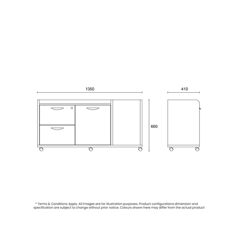 RODA Mobile Side Return Cabinet （PRE ORDER）