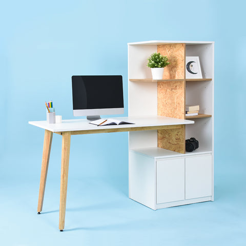 Aspace Working Desk c/w Side Cabinet